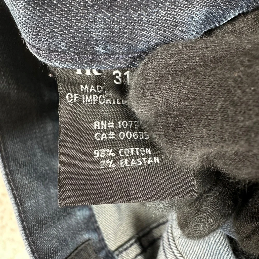 Hudson Blake Slim Straight Mens Distressed Dark Wash Jeans 31x32 Blue M275DND